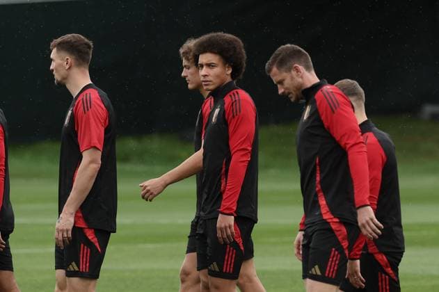 Belgium s Axel Witsel pictured during a training session of Belgian national soccer team Red Devils, Sunday 30 June 2024 at their base camp in Freiberg am Neckar, Germany, during the UEFA EURO, EM, Europameisterschaft,Fussball 2024 European Soccer Championships. On Monday the Red Devils will meet France in the Round of 16. BRUNOxFAHY  x95541755x
