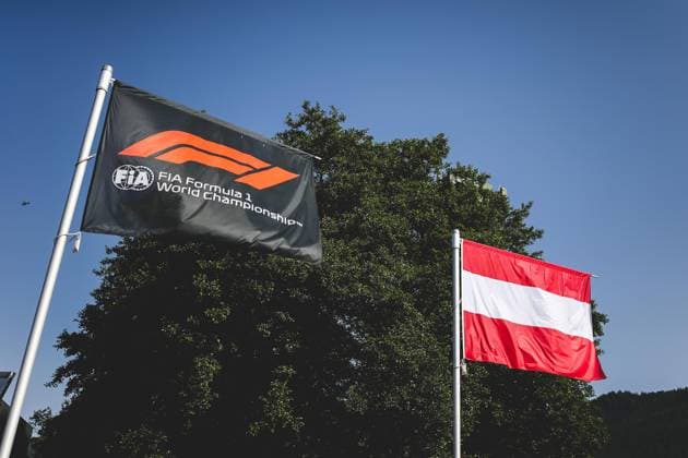 FORMULA 1 - GP of Austria 2024 SPIELBERG,AUSTRIA,30.JUN.24 - MOTORSPORTS, FORMULA 1 - Grand Prix of Austria, Red Bull Ring. Image shows flags.  GEPAxpictures xDanielxGoetzhaber