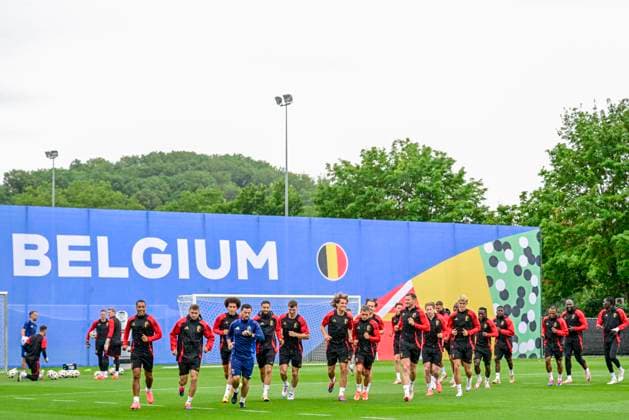 Belgium Media Activities - UEFA EURO, EM, Europameisterschaft,Fussball 2024 30 06 2024 FREIBERG AM NECKA, GERMANY - JUNE 30 : Red Devil squad during a training session of the Belgian Red Devils at the UEFA EURO 2024 European Football Championship tournament on June 30, 2024 in Freiberg am Necka, Germany, 30 06 2024 Freiberg am Necka Germany  Copyright: xPeterxDexVoechtx