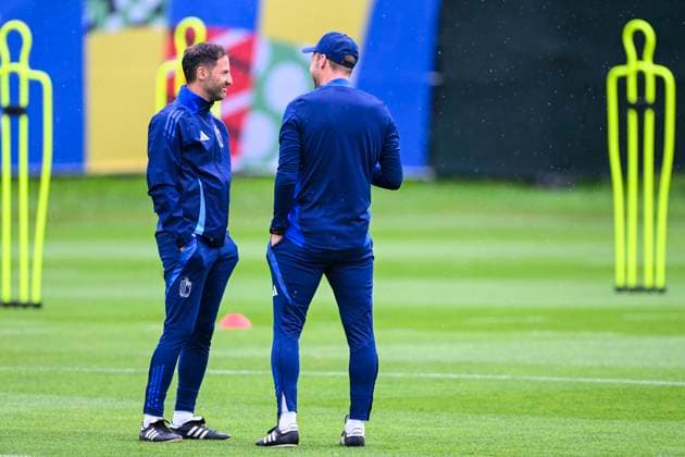 Belgium Media Activities - UEFA EURO, EM, Europameisterschaft,Fussball 2024 30 06 2024 FREIBERG AM NECKA, GERMANY - JUNE 30 : Tedesco Domenico head coach of Belgium during a training session of the Belgian Red Devils at the UEFA EURO 2024 European Football Championship tournament on June 30, 2024 in Freiberg am Necka, Germany, 30 06 2024 Freiberg am Necka Germany  Copyright: xVincentxKalutx