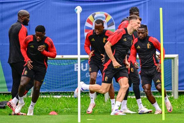 Belgium Media Activities - UEFA EURO, EM, Europameisterschaft,Fussball 2024 30 06 2024 FREIBERG AM NECKA, GERMANY - JUNE 30 : Meunier Thomas defender of Belgium during a training session of the Belgian Red Devils at the UEFA EURO 2024 European Football Championship tournament on June 30, 2024 in Freiberg am Necka, Germany, 30 06 2024 Freiberg am Necka Germany  Copyright: xPeterxDexVoechtx