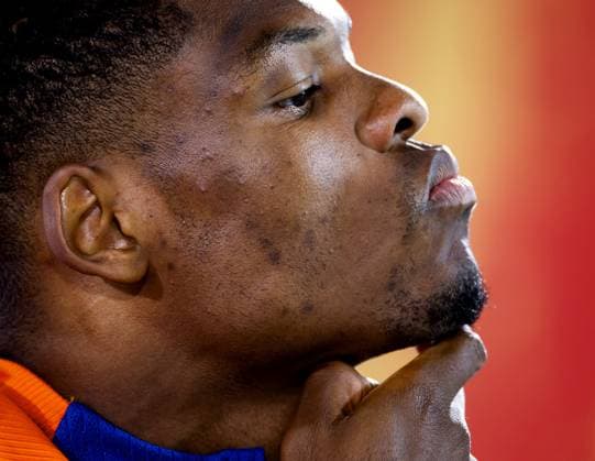 WOLFSBURG - Denzel Dumfries during a media moment of the Dutch national team, Nationalteam in the Volkswagen Arena on June 30, 2024 in Wolfsburg, Germany. The Dutch national team is preparing for the eighth finals at the European Football Championship in Germany against Romania. ANP KOEN VAN WEEL UEFA EURO, EM, Europameisterschaft,Fussball 2024 Germany 2024 xVIxANPxSportx xxANPxIVx 502410226 originalFilename: 502410226.jpg