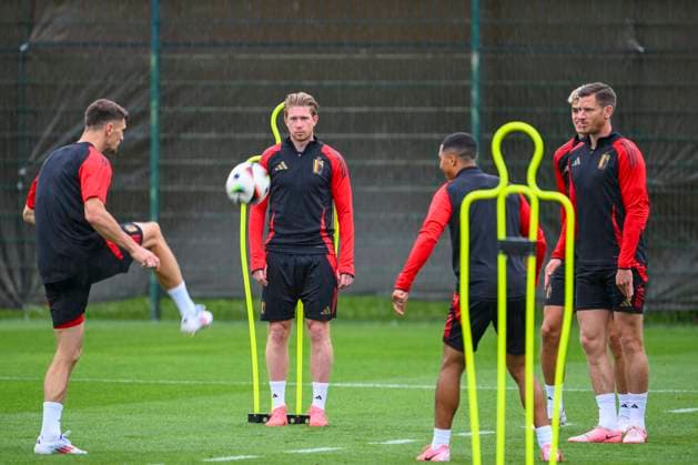 Belgium Media Activities - UEFA EURO, EM, Europameisterschaft,Fussball 2024 30 06 2024 FREIBERG AM NECKA, GERMANY - JUNE 30 : De Bruyne Kevin forward of Belgium during a training session of the Belgian Red Devils at the UEFA EURO 2024 European Football Championship tournament on June 30, 2024 in Freiberg am Necka, Germany, 30 06 2024 Freiberg am Necka Germany  Copyright: xVincentxKalutx