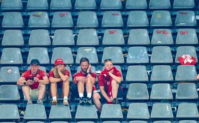 Fans DEN sad in the best of 16 match GERMANY - DENMARK 2-0 of the UEFA European Championships 2024 on Jun 29, 2024 in Dormund, Germany.