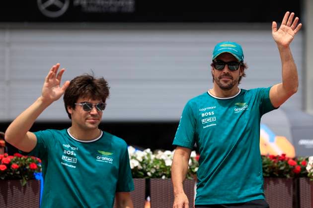 FORMULA 1 - GP of Austria 2024 SPIELBERG,AUSTRIA,30.JUN.24 - MOTORSPORTS, FORMULA 1 - Grand Prix of Austria, Red Bull Ring. Image shows Lance Stroll (CAN Aston Martin) and Fernando Alonso (ESP Aston Martin).  GEPAxpictures xMarioxBuehner-Weinrauch