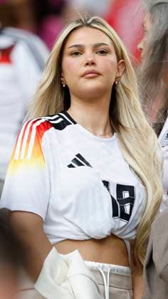 29 06 2024, Football, Euro 2024, Round of 16, Germany - Denmark, GER, Dortmund, BVB Stadium Picture from left Lea Prinz girlfriend of Maximilian Mittelstaedt Germany, 18 Copyright: HMBxMedia xHeikoxBecker