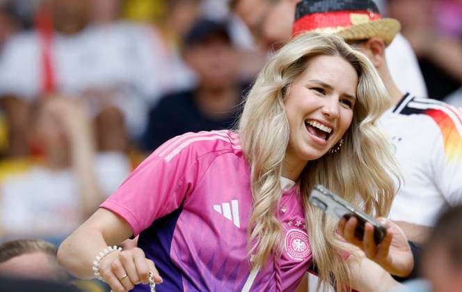29 06 2024, Football, Euro 2024, Round of 16, Germany - Denmark, GER, Dortmund, BVB Stadium Picture from left Anika Neuer, wife of goalkeeper Manuel Neuer Germany, 1 Copyright: HMBxMedia xHeikoxBecker