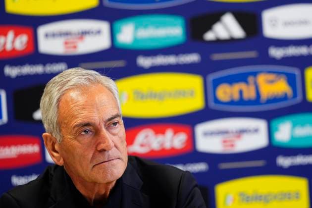 President FIGC Gabriele Gravina speak with the media during a press conference, PK, Pressekonferenz at Casa Azzurri at Hemberg-Stadion on June 30, 2024 in Iserlohn, Germany. 30, June, 2024. - Soccer .  Copyright: xFabioxFerrari LaPressex