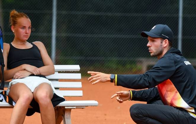 30 06 2024, xpsx, tennis ITF tournament final day v l Philippa Faerber GER with coach Bruchköbel Hessen Germany DEU