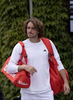 Stefanos Tsitsipas of Greece during warm up Wimbledon Tennis Championships, Practice and Previews, The All England Lawn Tennis and Croquet Club, London, UK - 30 Jun 2024  Copyright: xJavierxGarcia Shutterstockx 14560182t