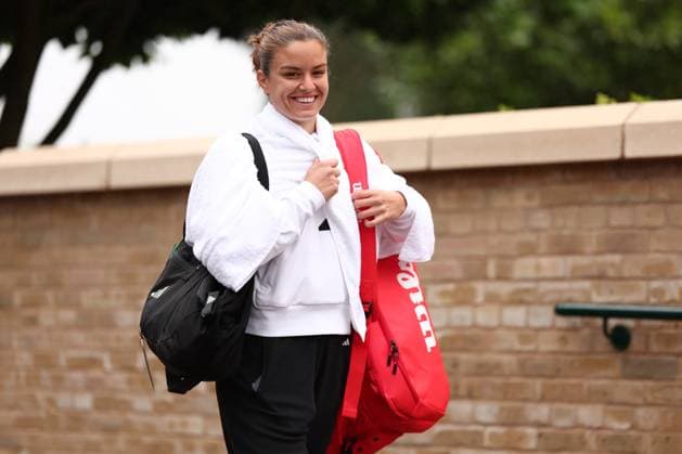 30th June 2024; All England Lawn Tennis and Croquet Club, London, England; Wimbledon Tennis Tournament, Practice Day; Maria Sakkari returns from her practice session  ActionPlus12661942 ShaunxBrooks