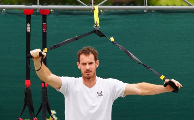 Andy Murray warms up for his practice session Wimbledon Tennis Championships, Practice and Previews, The All England Lawn Tennis and Croquet Club, London, UK - 30 Jun 2024  Copyright: xJavierxGarcia Shutterstockx 14560182br