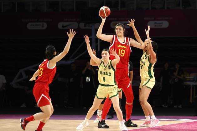 SHENZHEN, CHINA - JUNE 30: Zhang Ziyu 19 of China handles the ball during the FIBA U18 Women s Asia Cup 2024 Finals match between China and Australia at Longhua Cultural and Sports Center on June 30, 2024 in Shenzhen, Guangdong Province of China.  Copyright: xVCGx 111504881116