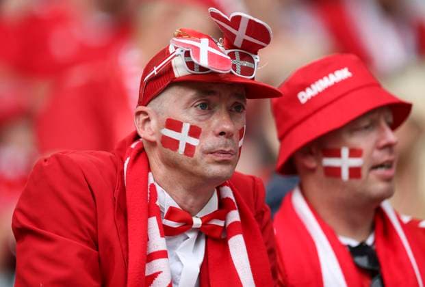 Football - 2024 UEFA European Championship, EM, Europameisterschaft Finals - Round of Sixteen - Germany vs Denmark - Signal Idun Park, Dortmund - Saturday 29th June 2024 Denmark fans are seen before the game 