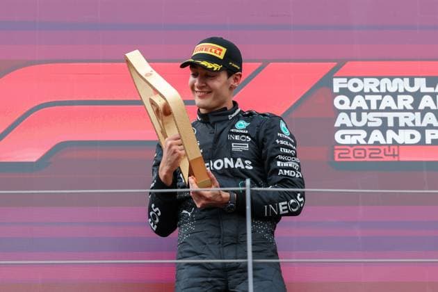 Winner, George Russell Mercedes AMG , Race, Grand Prix of Austria, Motorsport, Men, Formula 1, 30 06 2024 Spielberg Styria Austria Copyright: xkolbert-press ChristianxKolbertx