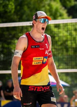 BEACHVOLLEYBALL - Baden Future 2024 BADEN,AUSTRIA,30.JUN.24 - Beach volleyball, Beachvolleyball - FIVB Volleyball World Beach Pro Tour, Baden Future. Image shows Tim Berger (AUT).  GEPAxpictures xEdgarxEisner