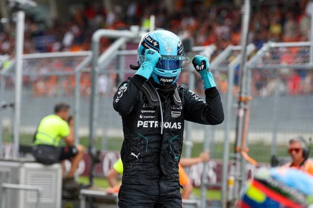 Winner, George Russell Mercedes AMG , Race, Grand Prix of Austria, Motorsport, Men, Formula 1, 30 06 2024 Spielberg Styria Austria Copyright: xkolbert-press ChristianxKolbertx