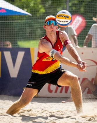 BEACHVOLLEYBALL - Baden Future 2024 BADEN,AUSTRIA,30.JUN.24 - Beach volleyball, Beachvolleyball - FIVB Volleyball World Beach Pro Tour, Baden Future. Image shows Tim Berger (AUT).  GEPAxpictures xEdgarxEisner