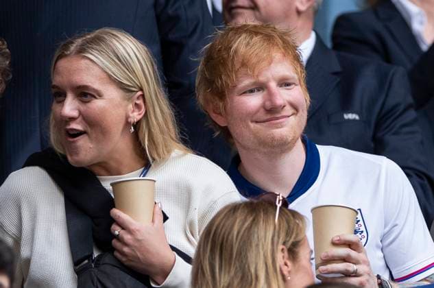 UEFA EURO 2024 England Slovakia 30 06 2024 Musician Ed Sheeran in the stands UEFA EURO 2024 England Slovakia Arena AufSchalke, Gelsenkirchen on 30 06 2024 Copyright: xBEAUTIFULxSPORTS Meuselx