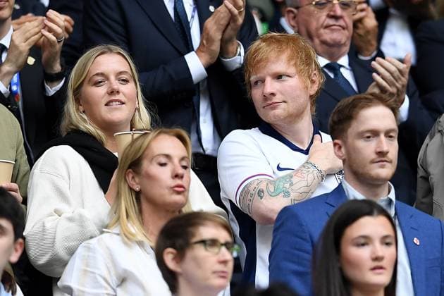 Soccer UEFA EURO 2024 Round of 16 England Slovakia on 30 06 2024 at the Arena AufSchalke in Gelsenkirchen Edward Christopher Ed Sheeran xRx