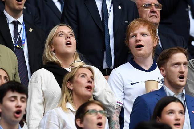 Soccer UEFA EURO 2024 Round of 16 England Slovakia on 30 06 2024 at the Arena AufSchalke in Gelsenkirchen Edward Christopher Ed Sheeran xRx