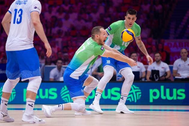 LODZ 30.06.2024 SIATKOWKA MEZCZYZN LIGA NARODOW 2024 TURNIEJ FINALOWY - MECZ O 3 MIEJSCE: SLOWENIA - POLSKA --- MENS VOLLEYBALL NATIONS LEAGUE 2024 FINAL ROUND - BRONZE MEDAL MATCH IN LODZ: SLOVENIA - POLAND N Z TINE URNAUT KLEMEN CEBULJ FOT. ANNA KLEPACZKO FOTOPYK NEWSPIX.PL --- Newspix.pl POLAND OUT!  240630LUM018