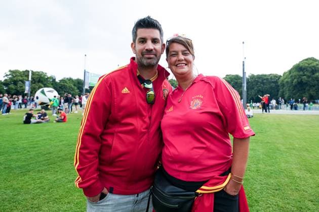 Cologne, Germany, June 30th 2024: Fans of Spain prior to the UEFA EURO, EM, Europameisterschaft,Fussball 2024 Germany Round 16 football match between Spain and Georgia at Cologne Stadium in Cologne, Germany. (Daniela Porcelli SPP)  Copyright: xDanielaxPorcellix xSPPx spp-en-DaPoSp-20240630-DP102638