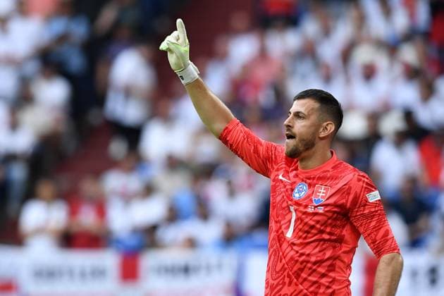 Soccer UEFA EURO 2024 Round of 16 England Slovakia on 30 06 2024 at the Arena AufSchalke in Gelsenkirchen Martin Dubravka Slovakia xRx