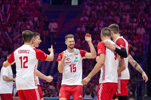 Volleyball, FIVB Nations League, Spiel um Platz 3, Polen - Slowenien Poland - Slovenia 30.06.2024 Lodz, Poland, men s Volleyball Nations League, final round finals third place game , game ( match ) Poland - Slovenia ; image shows: Jakub Kochanowski photo Katarzyna Plewczynska Fotostyk Copyright: xFotostykxPhotoxAgencyx 20240630FCTKP406