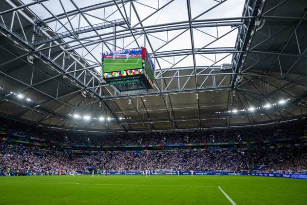 240630 Interior view of Veltins Arena during the UEFA Euro 2024 Football Championship round of 16 match between England and Slovakia on June 30, 2024 in Gelsenkirchen Photo Jesper Zerman BILDBYRAN kod JZ JZ0546 fotboll football soccer fotballs em europamästerskap em uefa euro uefa european football championship euro 2024 england slovakien slovakia bbeng  Copyright: JESPERxZERMAN BB240630JZ111