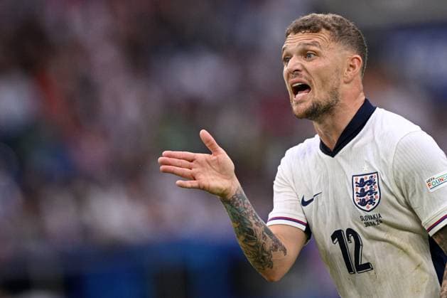 EURO 2024, England - Slowakei Germany Soccer Euro 2024 England - Slovakia 8720164 30.06.2024 England s Kieran Trippier reacts during the UEFA EURO, EM, Europameisterschaft,Fussball 2024 Round of 16 soccer match between England and Slovakia at the Veltins-Arena in Gelsenkirchen, Germany. Alexey Filippov Sputnik Gelsenkirchen Germany  Copyright: xAlexeyxFilippovx