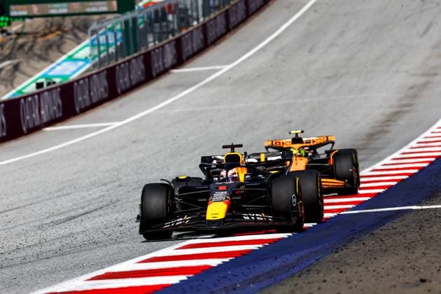 1 Max Verstappen NLD, Oracle Red Bull Racing , 4 Lando Norris GBR, McLaren Formula 1 Team , F1 Grand Prix of Austria at Red Bull Ring on June 30, 2024 in Spielberg, Austria Photo by HOCH ZWEI Spielberg Austria