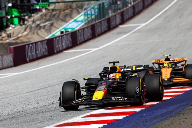 1 Max Verstappen NLD, Oracle Red Bull Racing , 4 Lando Norris GBR, McLaren Formula 1 Team , F1 Grand Prix of Austria at Red Bull Ring on June 30, 2024 in Spielberg, Austria Photo by HOCH ZWEI Spielberg Austria