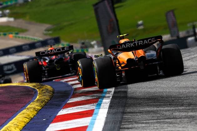 4 Lando Norris GBR, McLaren Formula 1 Team , 1 Max Verstappen NLD, Oracle Red Bull Racing , F1 Grand Prix of Austria at Red Bull Ring on June 30, 2024 in Spielberg, Austria Photo by HOCH ZWEI Spielberg Austria