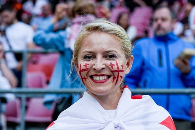 Cologne, Germany, June 30th 2024: Fan of Georgia prior to the UEFA EURO, EM, Europameisterschaft,Fussball 2024 Germany Round 16 football match between Spain and Georgia at Cologne Stadium in Cologne, Germany. (Daniela Porcelli SPP)  Copyright: xDanielaxPorcellix xSPPx spp-en-DaPoSp-20240630-_DP29333