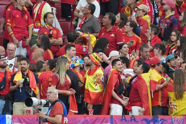Spanish fans Cologne 30 06 2024 Spain vs Georgia, EURO2024 M37, round of 16, EM Arena Cologne