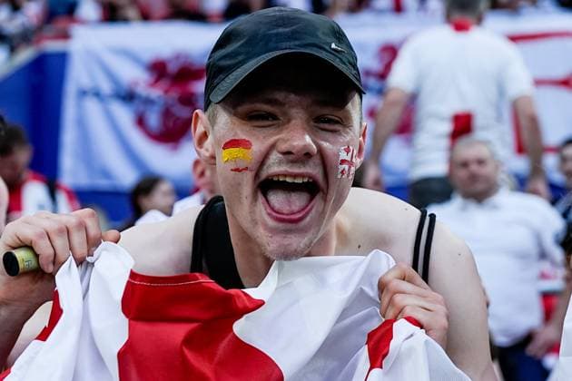 Cologne, Germany, June 30th 2024: Fan of Georgia during the UEFA EURO, EM, Europameisterschaft,Fussball 2024 Germany Round 16 football match between Spain and Georgia at Cologne Stadium in Cologne, Germany. (Daniela Porcelli SPP)  Copyright: xDanielaxPorcellix xSPPx spp-en-DaPoSp-20240630-_DP29451-2
