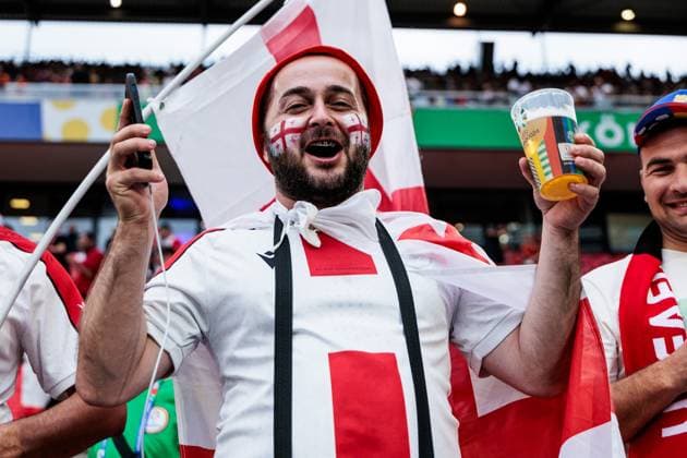UEFA EURO 2024 Spain Georgia 30 06 2024 Georgian fan UEFA EURO 2024 Spain Georgia Cologne Stadium, Cologne on 30 06 2024 Copyright: xBEAUTIFULxSPORTS Wunderlx