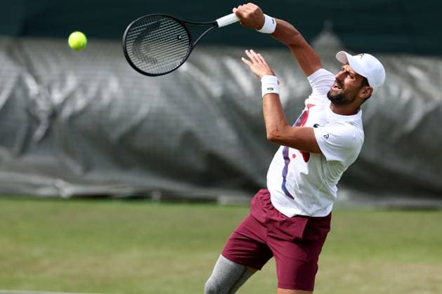 30th June 2024; All England Lawn Tennis and Croquet Club, London, England; Wimbledon Tennis Tournament, Practice Day; Novak Djokovic (SRB) during the practice session  ActionPlus12662052 ShaunxBrooks