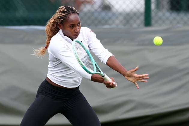30th June 2024; All England Lawn Tennis and Croquet Club, London, England; Wimbledon Tennis Tournament, Practice Day; Coco Gauff (USA) during the practice session  ActionPlus12662087 ShaunxBrooks