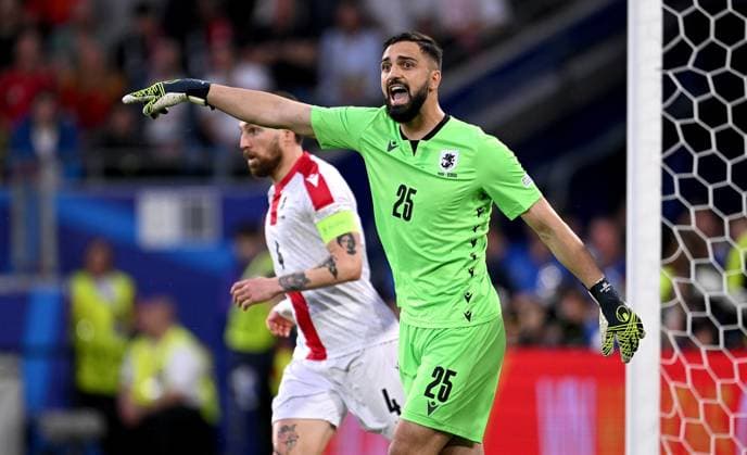Football Euro 2024 Round of 16 30 06 2024 Spain Georgia Goalkeeper Giorgi Mamardashvili Georgia