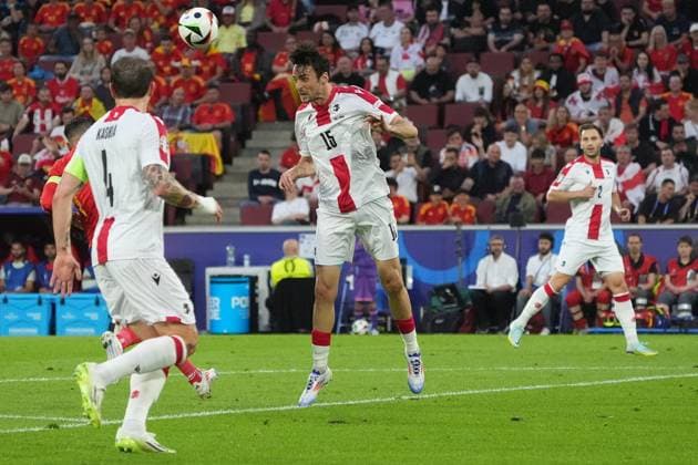 Giorgi Gvelesiani Georgia, Georgia, 15 clears Cologne 30 06 2024 Spain vs Georgia, EURO2024 M37, Round of 16, EM Arena Cologne