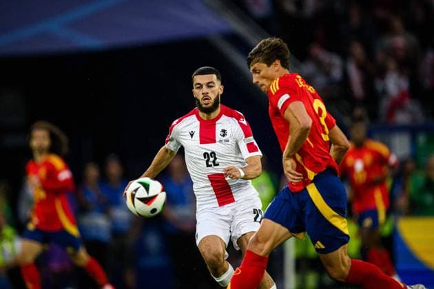COLOGNE, GERMANY - 30 JUNE, 2024: Georges Mikautadze, The football match of EURO 2024 Spain vs Georgia at Rhein Energie Stadion  Copyright: xVITALIIxKLIUIEVx