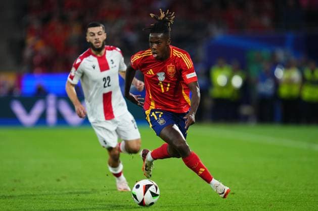 GER: Spain v Georgia. UEFA EURO, EM, Europameisterschaft,Fussball 2024 Nico Williams of Spain during the UEFA Euro 2024 match between Spain and Georgia, Round of 16, played at Rhein Energie Stadium on June 30, 2024 in Koln, Germany. kpng Copyright: xBaguxBlancox xPRESSINPHOTOx PS_240630_ESP_GEO_016