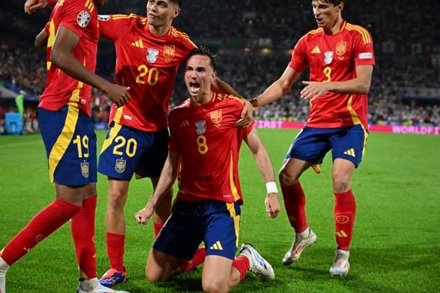 Goal celebration for 2 1 by Fabian Ruiz 8 Spain , Spain vs Georgia, Football, UEFA Euro 2024, Round of 16, 30 06 2024 Cologne North Rhine-Westphalia Germany Copyright: xkolbert-press MarcxNiemeyerx