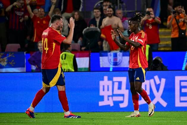 Goal celebration for 3 1 by Nico Williams 17 Spain , Spain vs Georgia, Football, UEFA Euro 2024, Round of 16, 30 06 2024 Cologne North Rhine-Westphalia Germany Copyright: xkolbert-press MarcxNiemeyerx