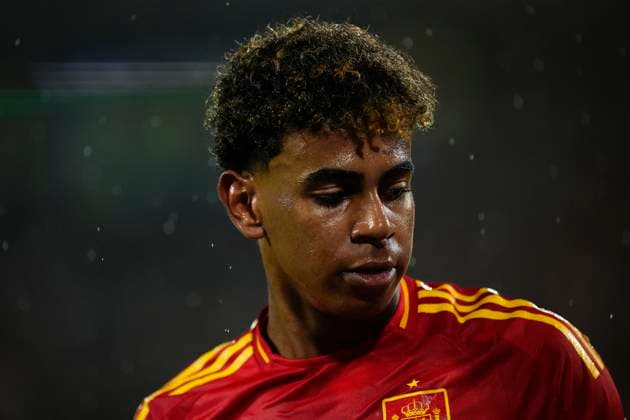 Spain v Georgia: Round of 16 - UEFA EURO, EM, Europameisterschaft,Fussball 2024 Lamine Yamal right winger of Spain and FC Barcelona, Barca during the UEFA EURO 2024 round of 16 match between Spain and Georgia at Cologne Stadium on June 30, 2024 in Cologne, Germany. Cologne Germany  Copyright: xJosexBretonx originalFilename:bretonhernandez-spainvge240630_npWUA.jpg