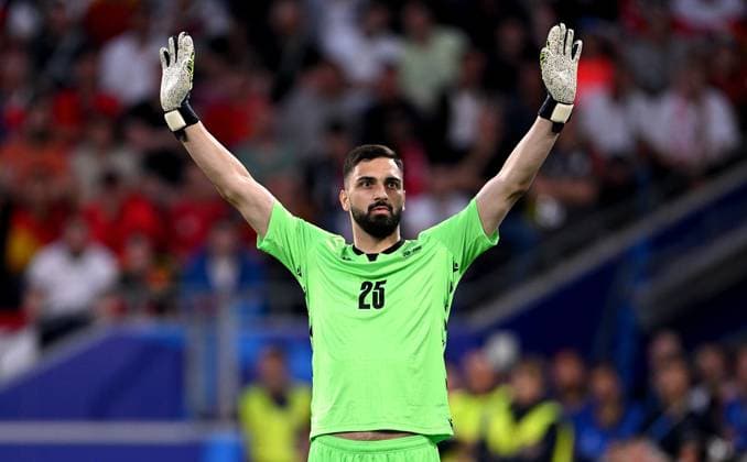 Football Euro 2024 Round of 16 30 06 2024 Spain Georgia Goalkeeper Giorgi Mamardashvili Georgia