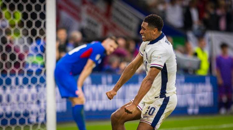 Gelsenkirchen, Germany 30th Jun 2024 Goal celebration Jude Bellingham ENG England Slovakia England Slovakia 30 06 2024