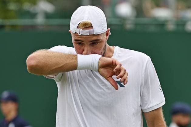 Jan Lennard Struff, GER, during first round of 2024 All England Lawn Tennis Championships at Wimbledon, gentlemens singles, London, 01 07 2024